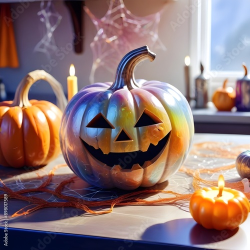 Halloween symbol smiling pumpkin