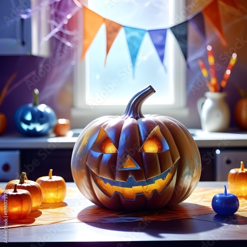 Halloween symbol smiling pumpkin