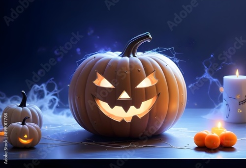 Halloween symbol smiling pumpkin