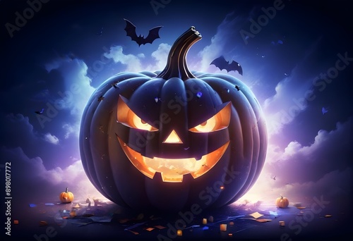 Halloween symbol smiling pumpkin