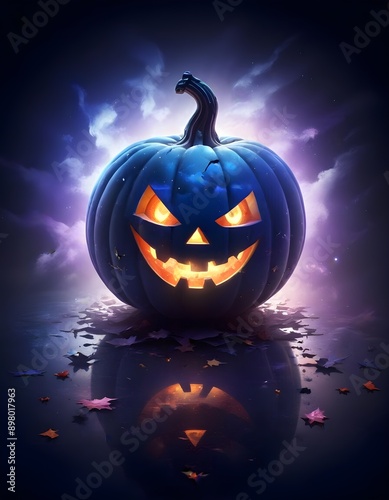 Halloween symbol smiling pumpkin