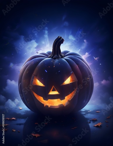 Halloween symbol smiling pumpkin