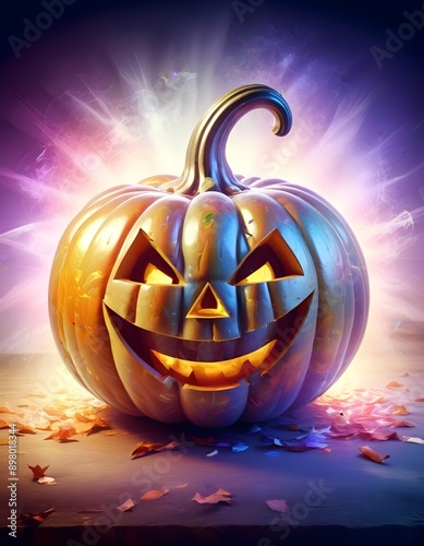 Halloween symbol smiling pumpkin