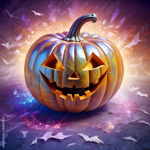 Halloween symbol smiling pumpkin
