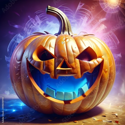 Halloween symbol smiling pumpkin