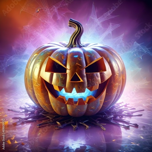 Halloween symbol smiling pumpkin