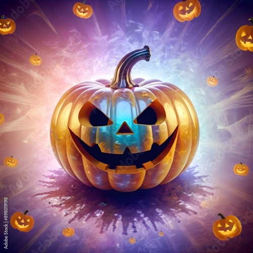 Halloween symbol smiling pumpkin