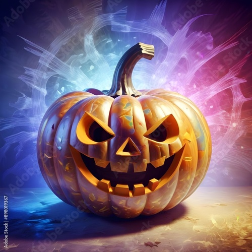 Halloween symbol smiling pumpkin