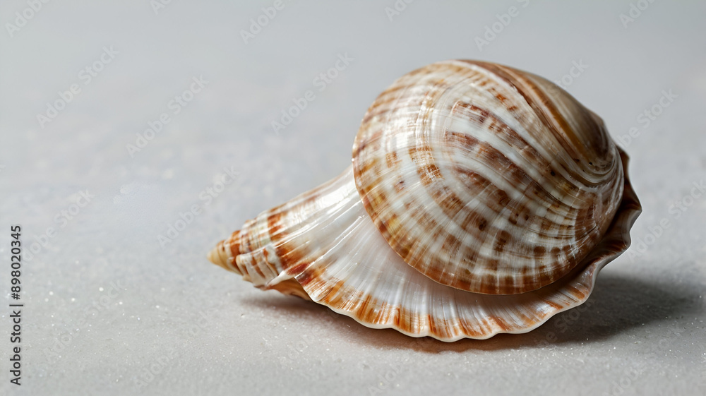 close up of seashell, isolated on white, sea animals close up of seashell, isolated on white, sea animals