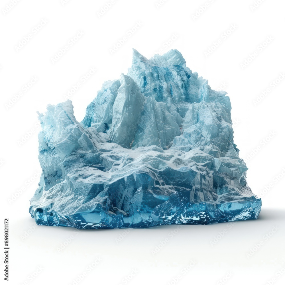 Fototapeta premium Blue Iceberg Isolated on a White Background