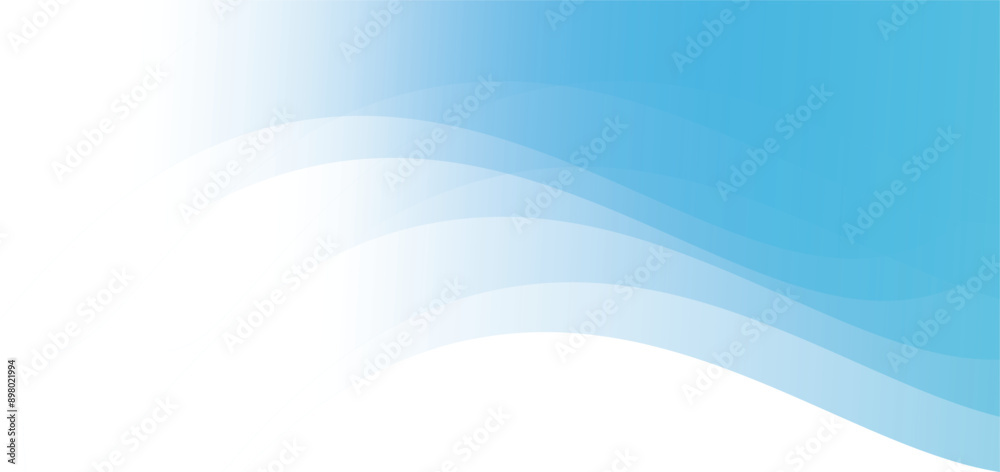 Fototapeta premium Minimalist abstract background, gentle curved white shape, soft blue gradient sky, clean design, tranquil atmosphere, smooth transition,