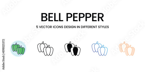 Bell Pepper icons set vector illustration. vector stock