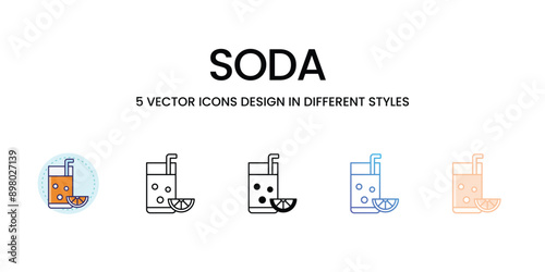 Soda  icons set vector illustration. vector stock