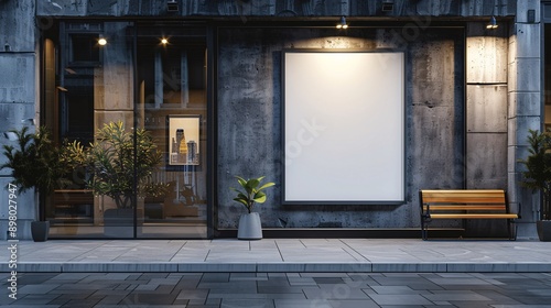 Blank white poster on the street
