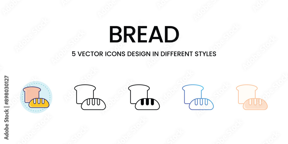 Bread icons set vector illustration. vector stock Bread icons set vector illustration. vector stock