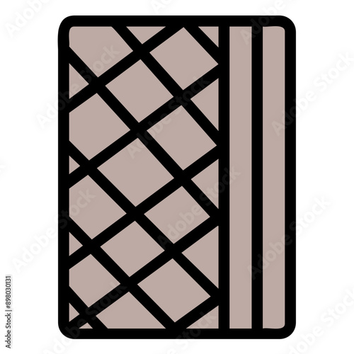 Wafer Filled Line Icon Illustration