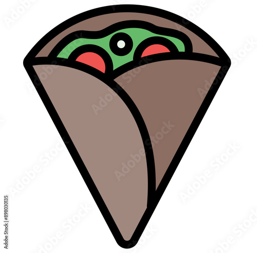 Crepe Filled Line Icon Illustration