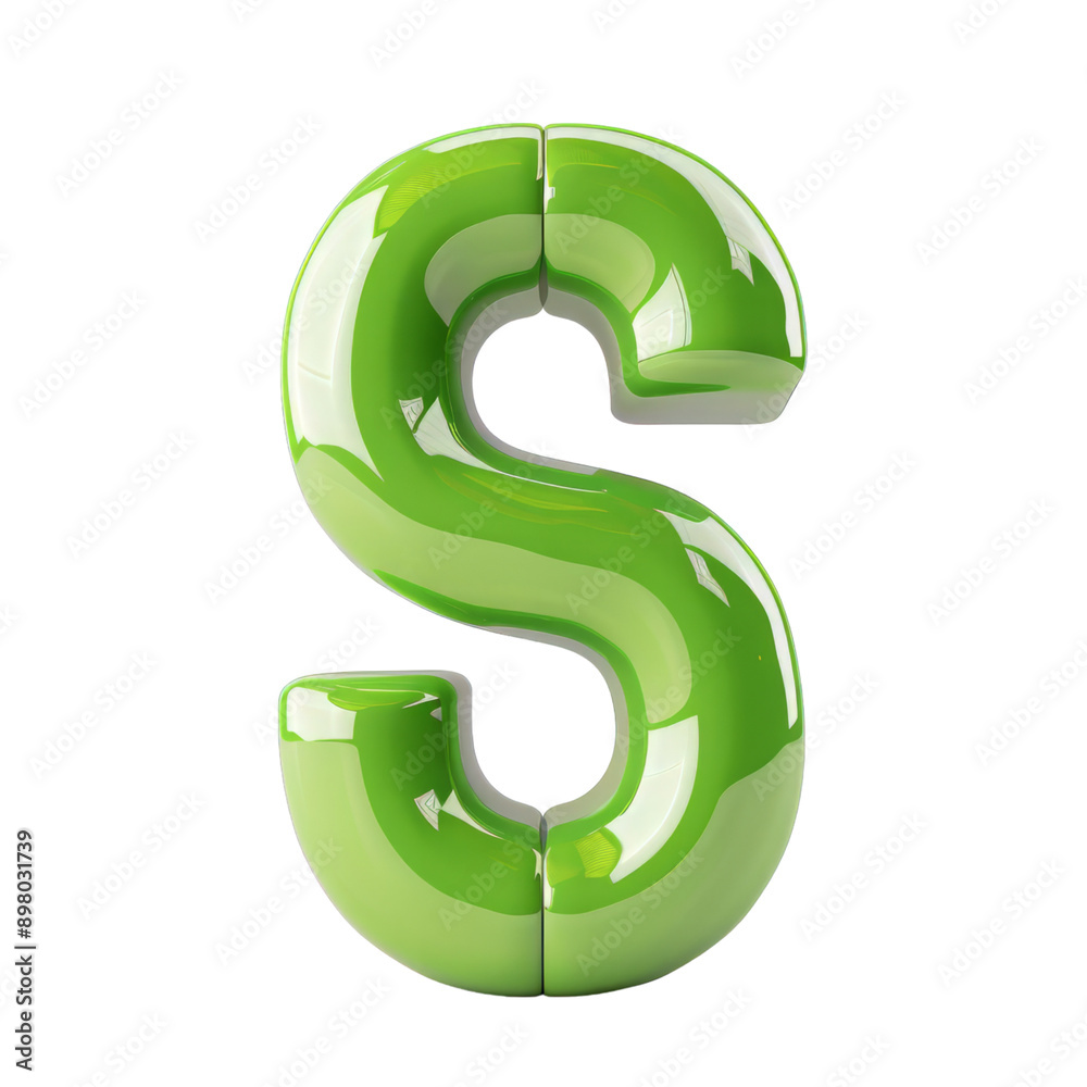 Fototapeta premium A shiny green dollar sign symbol representing wealth, finance, and prosperity in a modern and vibrant design.