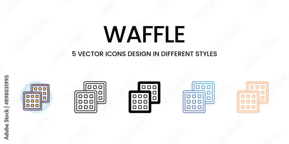 Waffle icons set vector illustration. vector stock Waffle icons set vector illustration. vector stock
