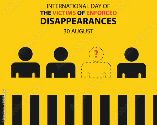 illustration vector graphic of four missing person icons, perfect for international day, the victim of enforced, disappearances, celebrate, greeting card, etc.