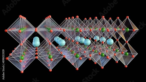 3d rendering of Perovskite nanostructures, these are promising nanomaterials for their possible application in electrochemiluminescent (ECL) analytical systems  photo