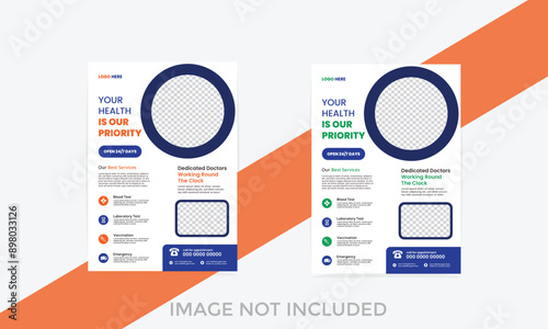 Corporate healthcare and medical flyer template design