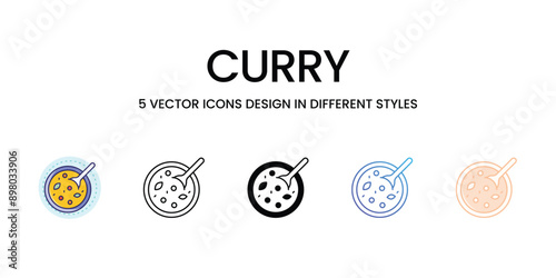 Curry icons set vector illustration. vector stock