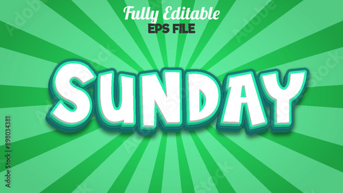Sunday 3d editable text effect