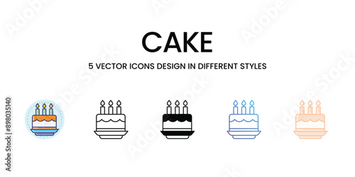 Cake icons set vector illustration. vector stock