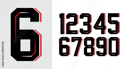 Jersey number and jersey number typography