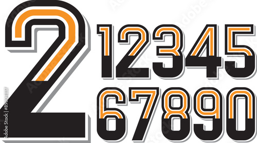 Jersey number and jersey number typography