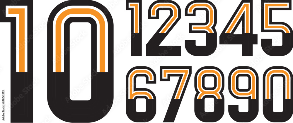 Fototapeta premium Jersey number and jersey number typography