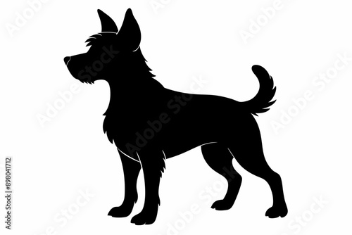  Vector black dog silhouette isolated, Vector black silhouette of a dog isolated on a white background.
Black Color Dog Logo design. Dark color Dog.
