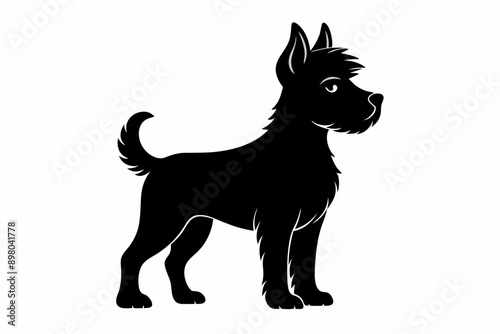  Vector black dog silhouette isolated, Vector black silhouette of a dog isolated on a white background.
Black Color Dog Logo design. Dark color Dog.
