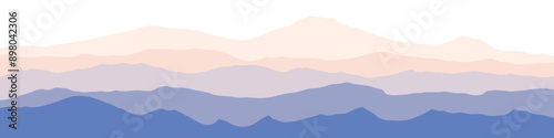Minimalistic mountain landscape. Abstract colorful hills or rocks. Panoramic view nature background