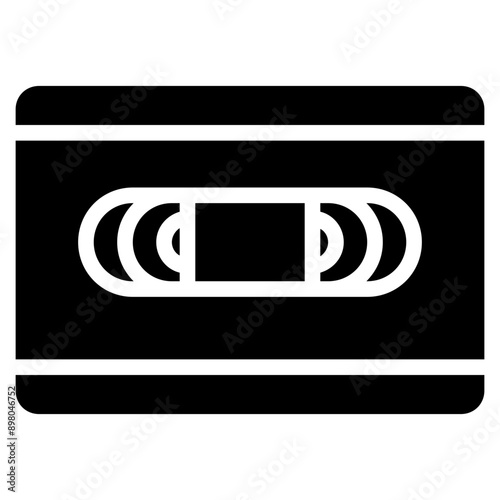 videotape icon in solid style