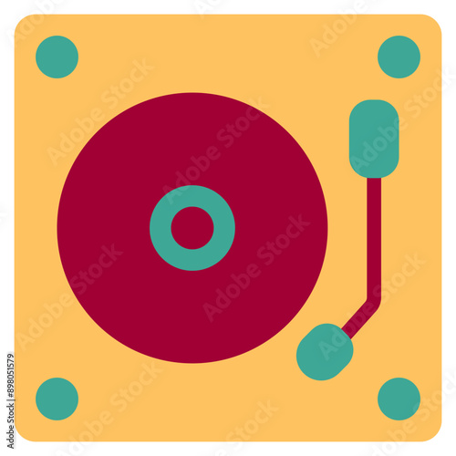 turntable icon in flat style