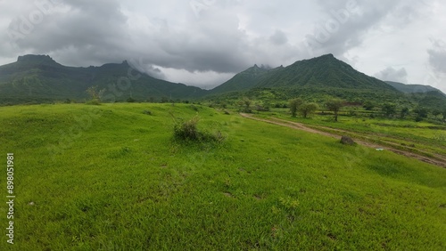 Wallpaper Mural  Scenic View of Green Meadow in the Sahyadri Mountain Range Torontodigital.ca