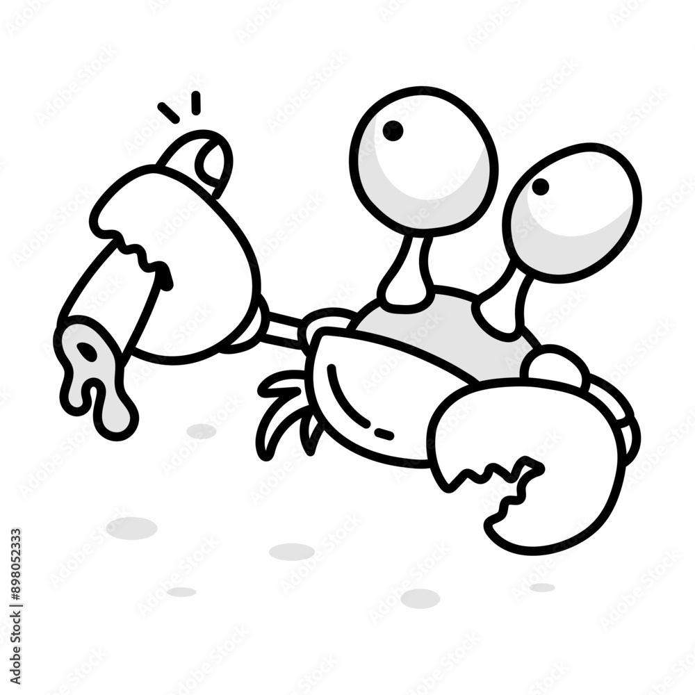 A cute crab icon designed in doodle style
A cute crab icon designed in doodle style