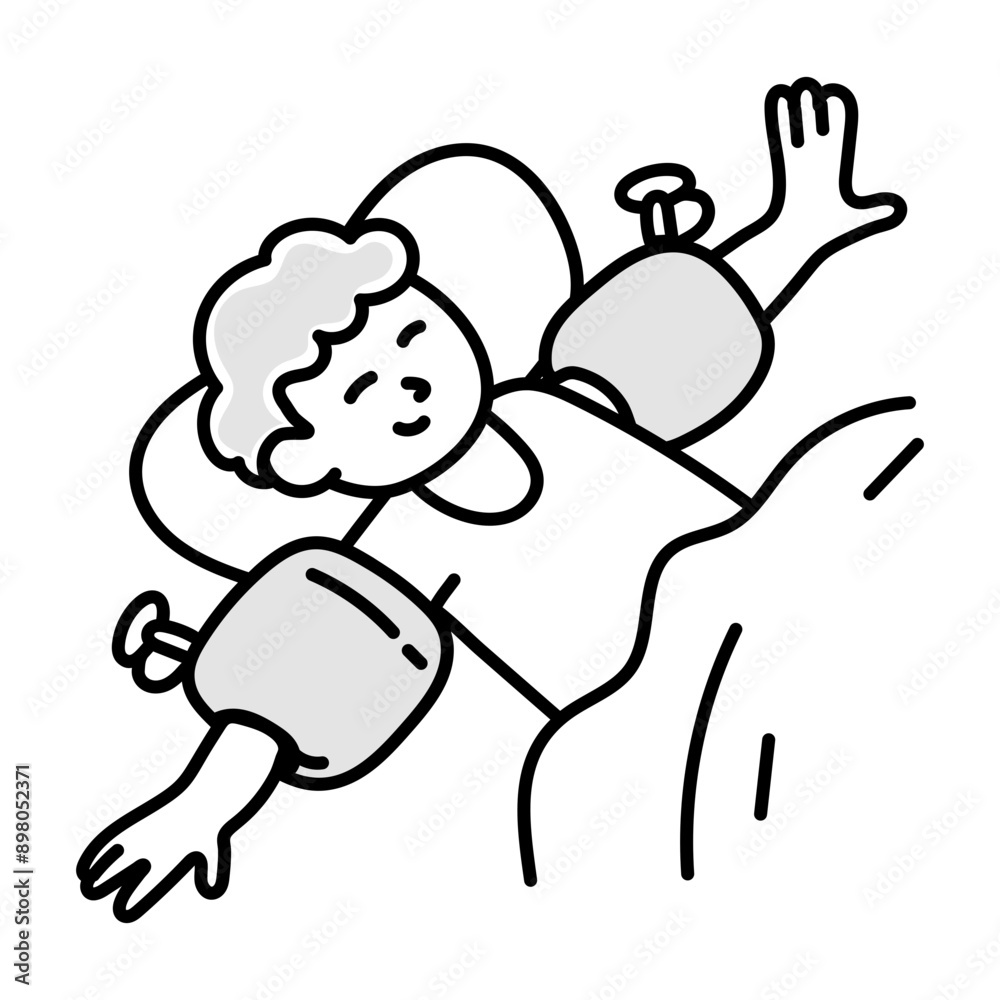 Boy doing arm float, doodle icon
Boy doing arm float, doodle icon