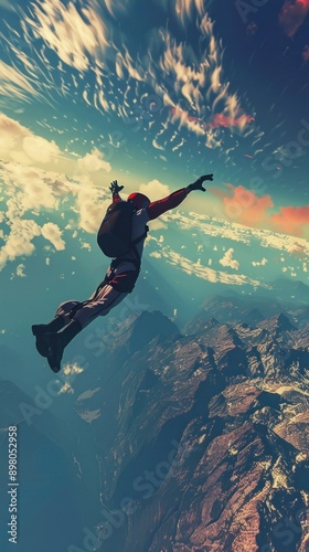 Skydiving Over Majestic Mountains