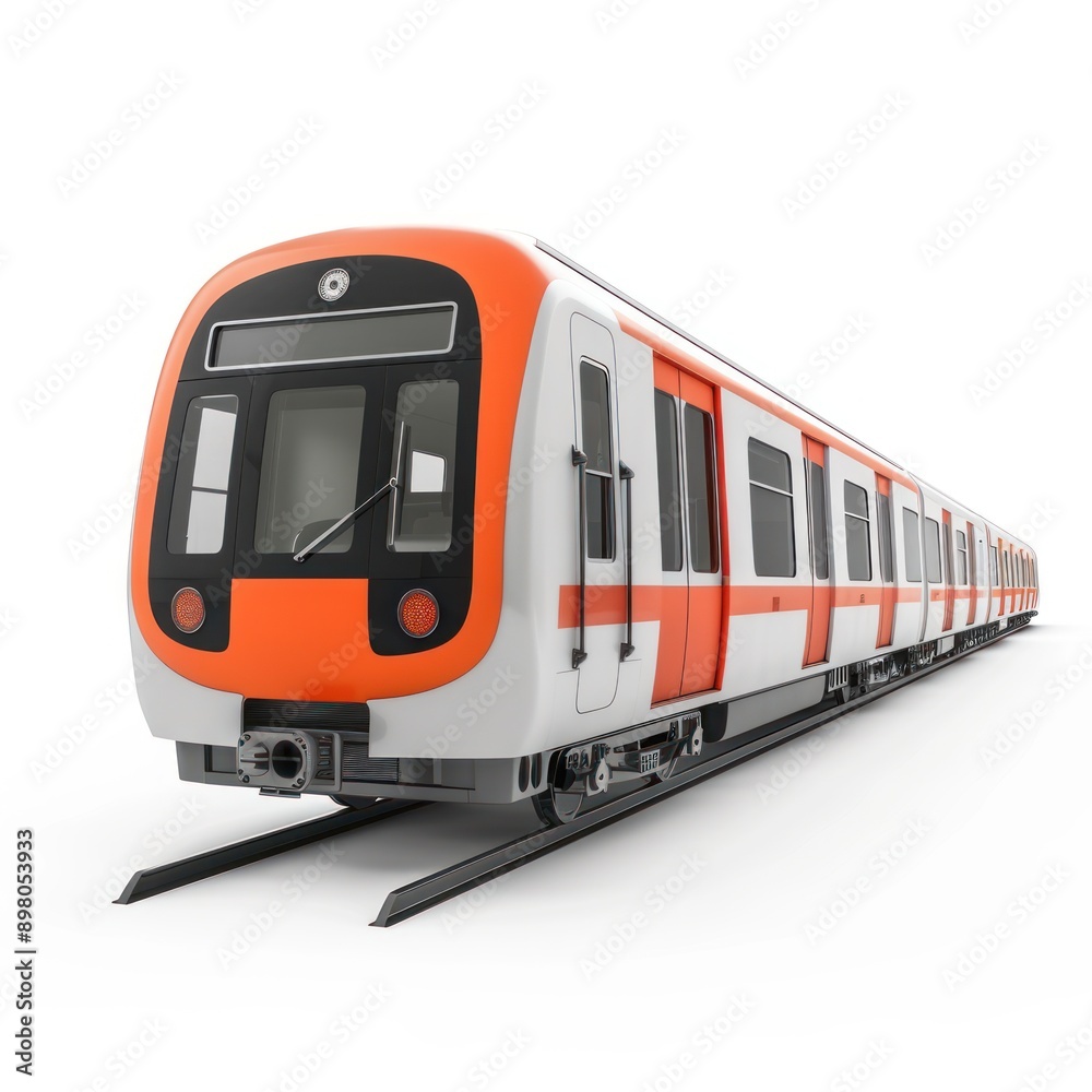 Modern Subway Train Isolated on White Background Modern Subway Train Isolated on White Background