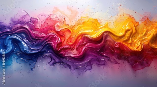 Abstract Colorful Swirling Paint