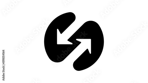 refresh symbol, black isolate silhouette
