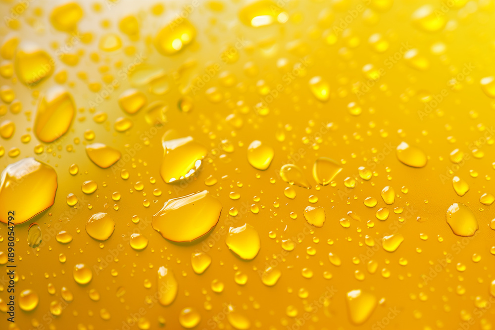 Close up water drops on yellow tone background. Abstract orange wet texture with bubbles on window glass surface. Raindrop, Realistic pure water droplets condensed for creative banner design Close up water drops on yellow tone background. Abstract orange wet texture with bubbles on window glass surface. Raindrop, Realistic pure water droplets condensed for creative banner design