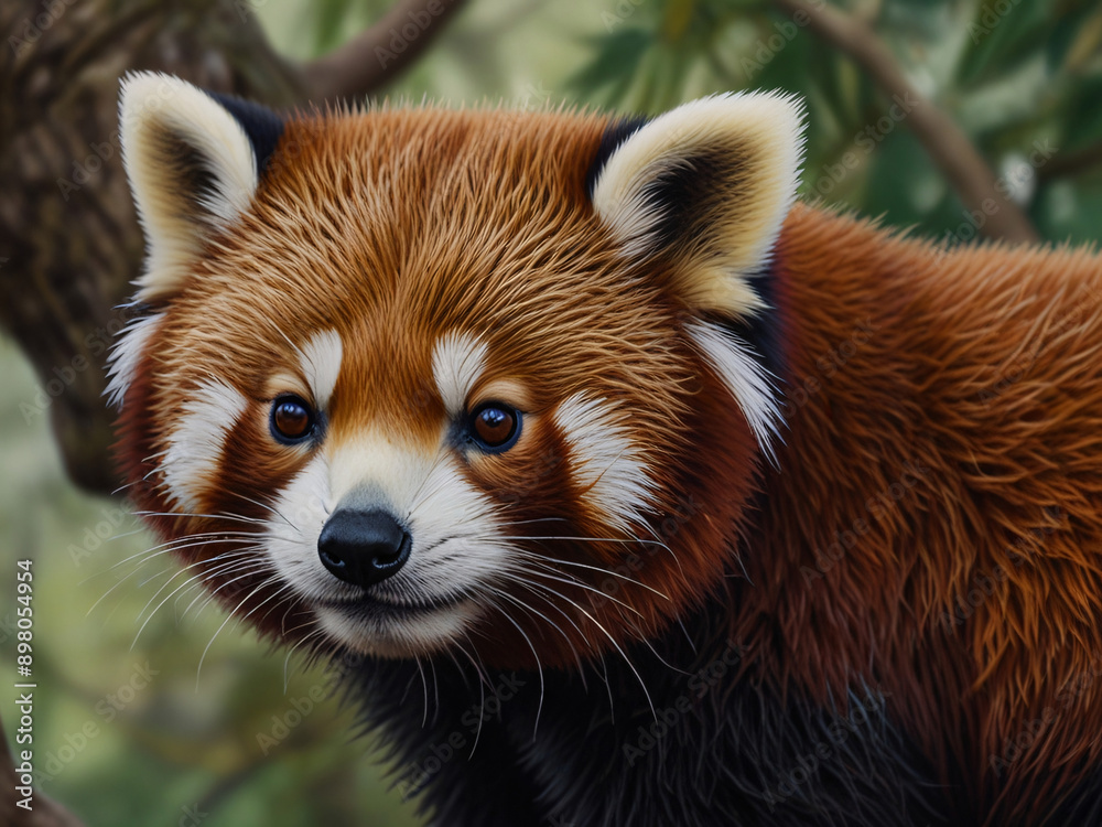 Fototapeta premium Enchanting Gaze of the Red Panda