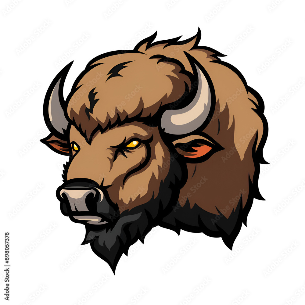 Cartoon Style Buffalo Logo Illustration No Background Applicable to any Context Perfect for Print on Demand T Shirt Design Cartoon Style Buffalo Logo Illustration No Background Applicable to any Context Perfect for Print on Demand T Shirt Design