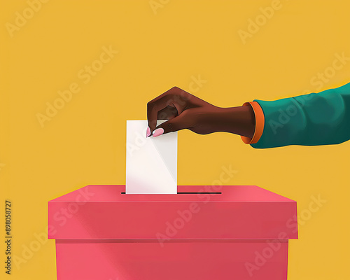 a woman's hand putting a ballot into the ballot box