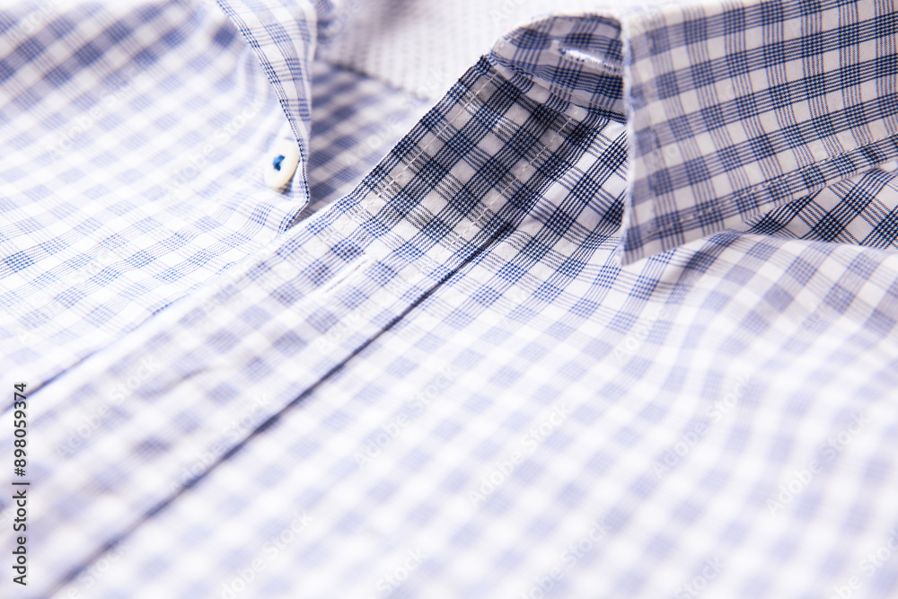 Close up of Men's checkered shirt. Close up of Men's checkered shirt.