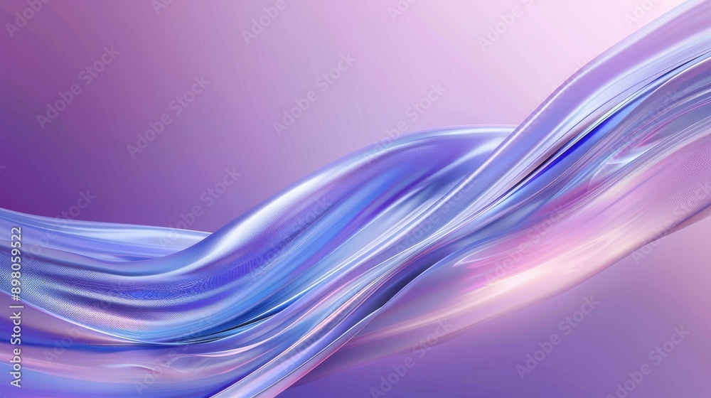 Pink and blue abstract waves with iridescent highlights